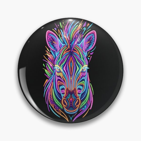 Item preview, Neon Zebra Face – Colorful Psychedelic Animal Art designed and sold by PlumArtDesign.