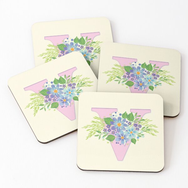 Item preview, Flowery Letter V designed and sold by CharlottePlaceArt.