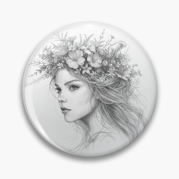 Item preview, Woman in a floral wreath  designed and sold by uunaa.
