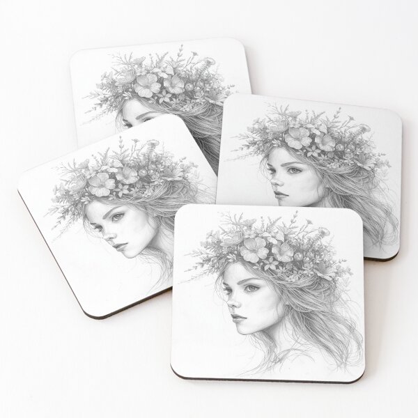 Item preview, Woman in a floral wreath  designed and sold by uunaa.