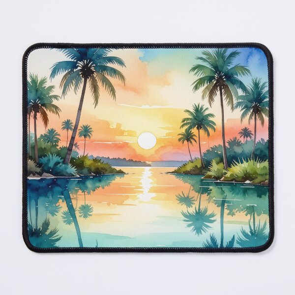 Item preview, Palms Colorful Sunset Waterscape designed and sold by SeaStarAlex.