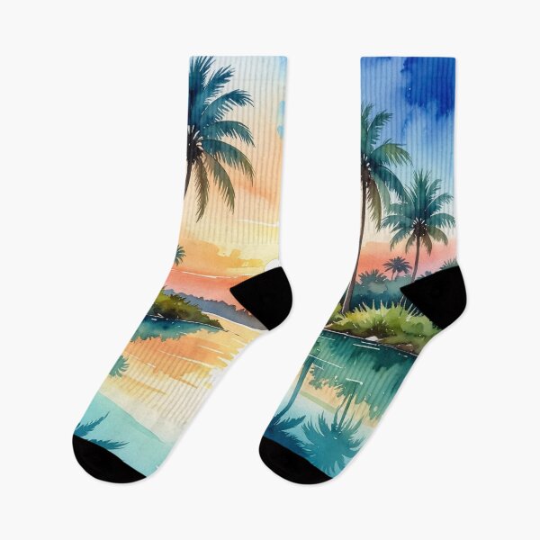 Item preview, Palms Colorful Sunset Waterscape designed and sold by SeaStarAlex.