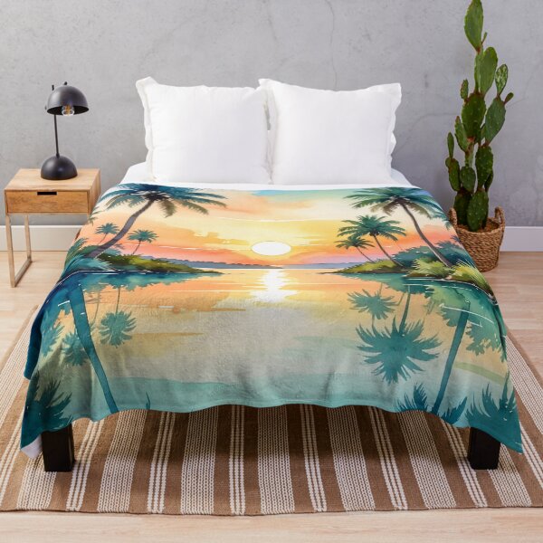 Item preview, Palms Colorful Sunset Waterscape designed and sold by SeaStarAlex.