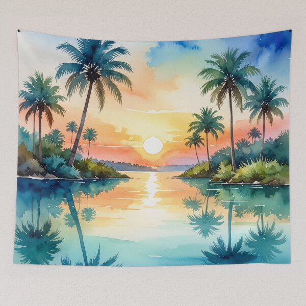 Item preview, Palms Colorful Sunset Waterscape designed and sold by SeaStarAlex.
