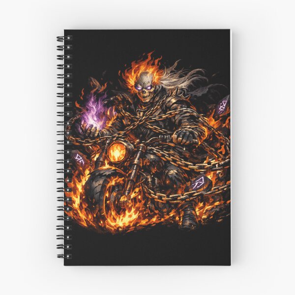 Item preview, Fiery Skeleton Rider – Inferno on Wheels designed and sold by stickyverselab.