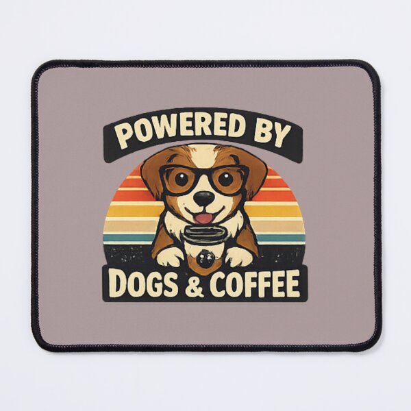 Item preview, Title Powered By Dogs And Coffee Retro Dog Lover Vintage Design designed and sold by PoojaArtLab.