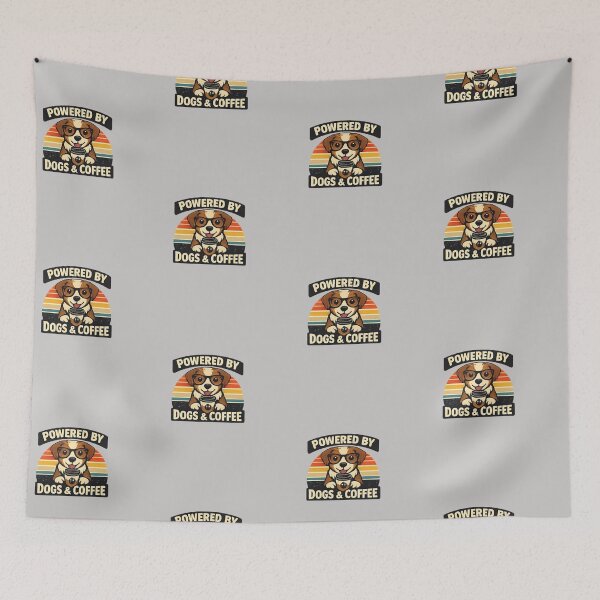Item preview, Title Powered By Dogs And Coffee Retro Dog Lover Vintage Design designed and sold by PoojaArtLab.