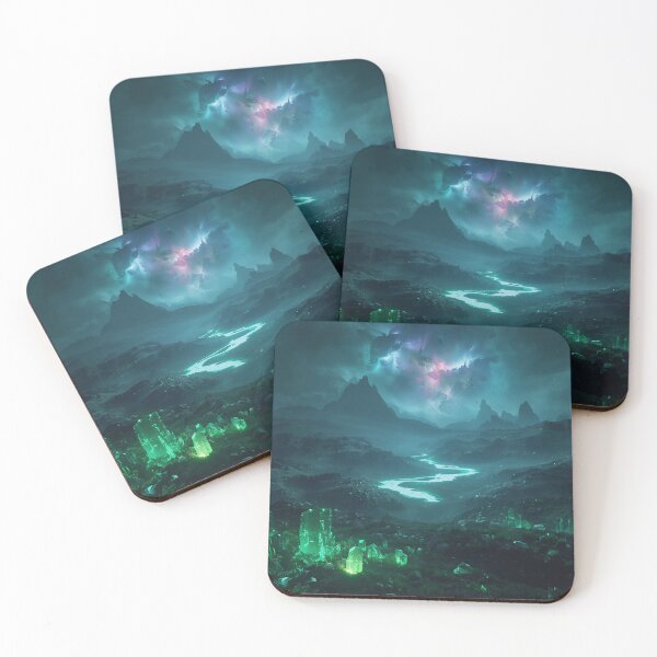 Item preview, Emerald Nebula Highlands Fantasy Landscape designed and sold by Luminous Wilds.