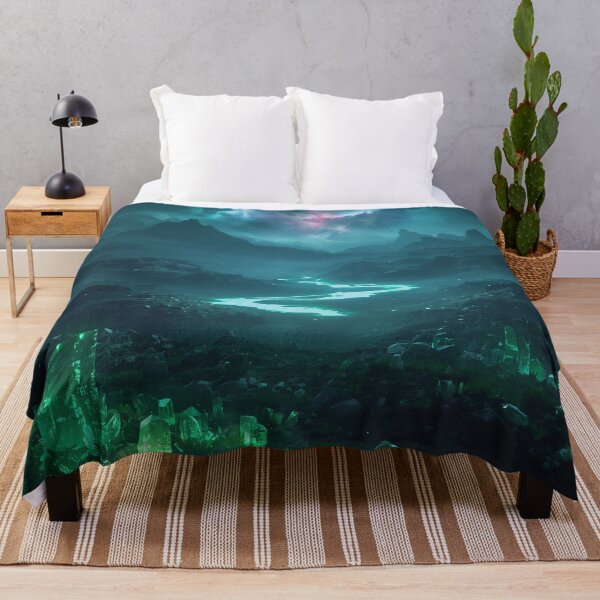 Item preview, Emerald Nebula Highlands Fantasy Landscape designed and sold by Luminous Wilds.