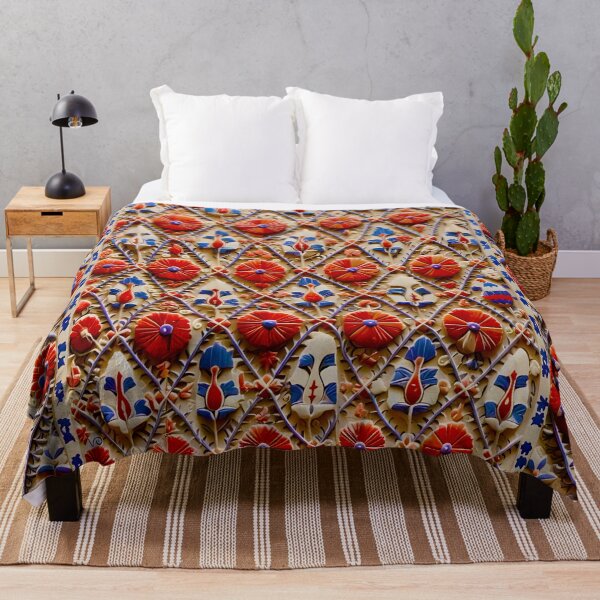 Item preview, Kermina Suzani Uzbekistan Embroidery designed and sold by Vicky Brago-Mitchell®.