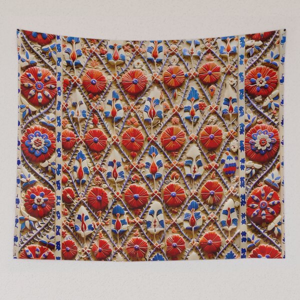 Item preview, Kermina Suzani Uzbekistan Embroidery designed and sold by Vicky Brago-Mitchell®.