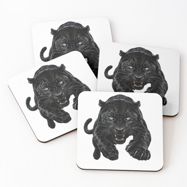Item preview, Black Panther Dynamic Leap – Fierce Wild Cat Art designed and sold by AstraDrip Studio.
