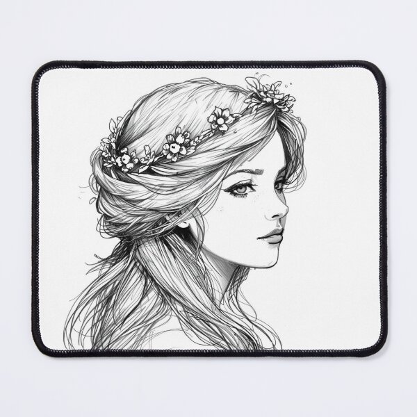 Item preview, Woman in a floral wreath designed and sold by uunaa.
