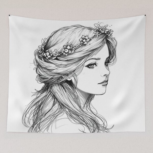 Item preview, Woman in a floral wreath  designed and sold by uunaa.