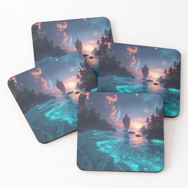 Item preview, Crystal Tide Fantasy Alien Coastal Landscape designed and sold by Luminous Wilds.