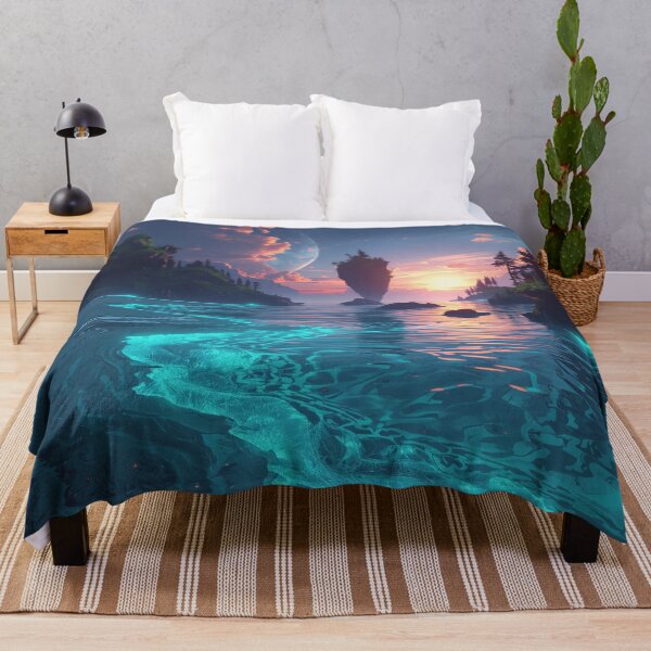 Item preview, Crystal Tide Fantasy Alien Coastal Landscape designed and sold by Luminous Wilds.