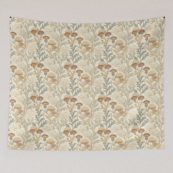 Item preview, Botanical Thistle Print – Terracotta and Gold – Vintage Floral Art designed and sold by BestVarieties.