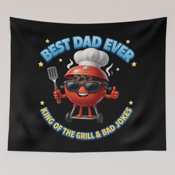 Item preview, Best Dad Ever BBQ – King of the Grill & Bad Jokes – Funny Father’s Day Gift designed and sold by MartBook.
