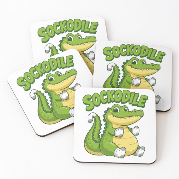 Item preview, Sockodile Cute Crocodile Pun Cartoon Design designed and sold by Nano-Threads.