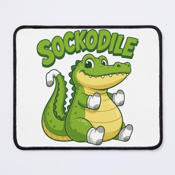 Item preview, Sockodile Cute Crocodile Pun Cartoon Design designed and sold by Nano-Threads.