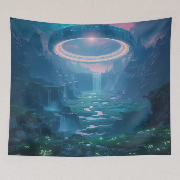 Item preview, Floating Giants Crown Fantasy Sci-Fi Landscape designed and sold by Luminous Wilds.
