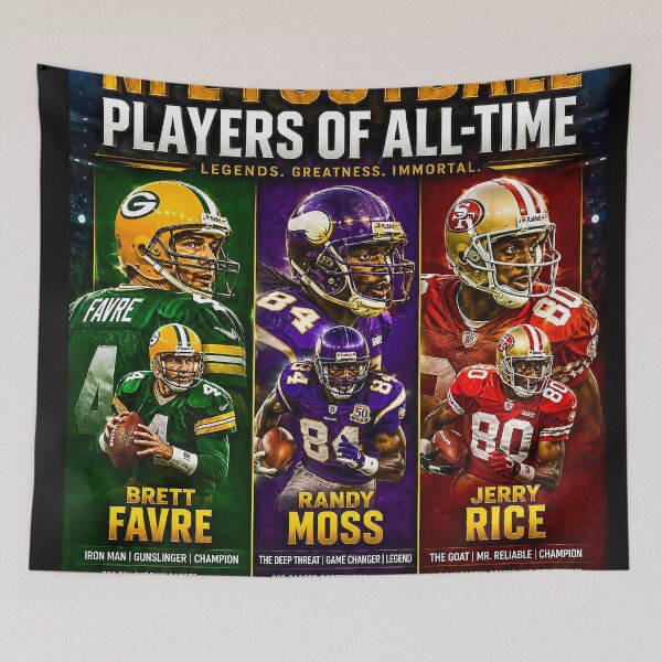 Item preview,  Pro Football Legends, Brett Favre, Randy Moss, Jerry Rice, NFL Legends, Football Greats, designed and sold by DBM Photo Art 1.