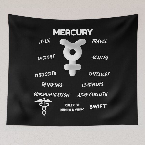 Item preview, Mercury Planet Astrology Symbol Horoscope (Dark Version) designed and sold by ZODIARA.