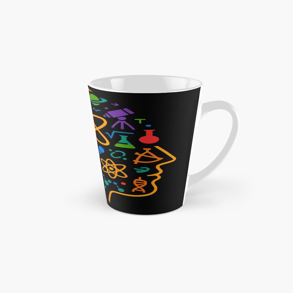 STEM Mind Science Icons Abstract Profile Art on a mug
