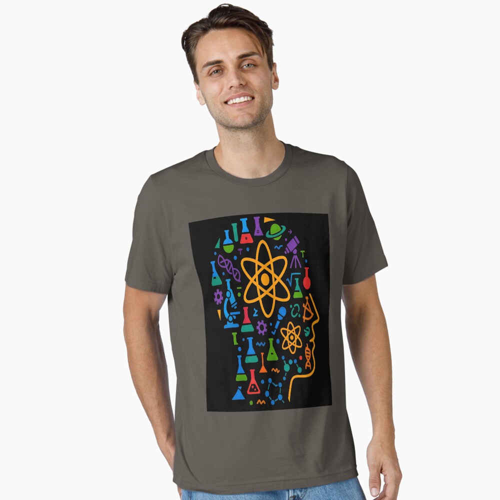 STEM Mind Science Icons Abstract Profile Art on a essential t-shirt