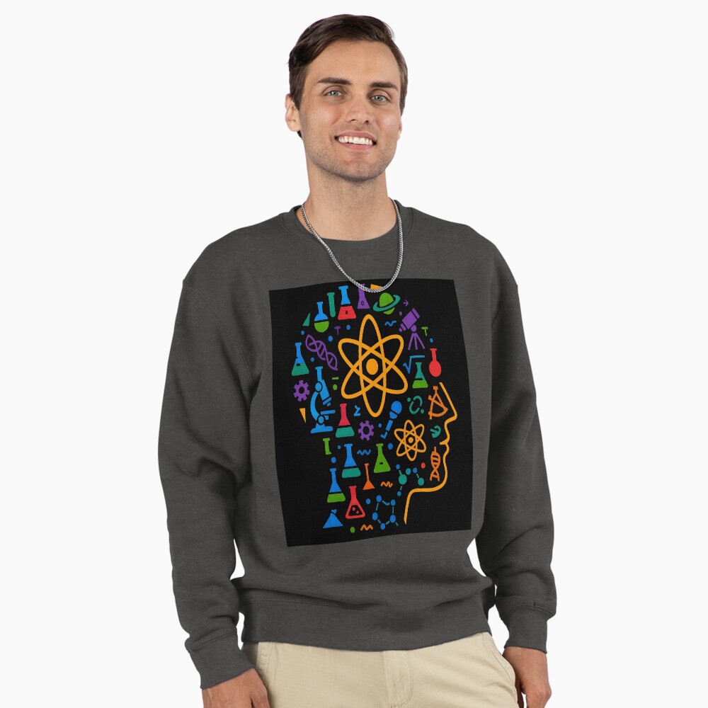 STEM Mind Science Icons Abstract Profile Art on a sweatshirt