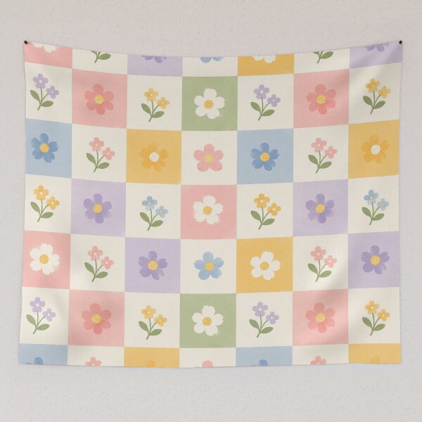 Item preview, Floral Checkerboard Pattern designed and sold by YnMstudio25.