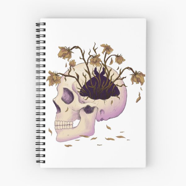 Item preview, Skull with flowers and a moth designed and sold by DarkweaverPixie.