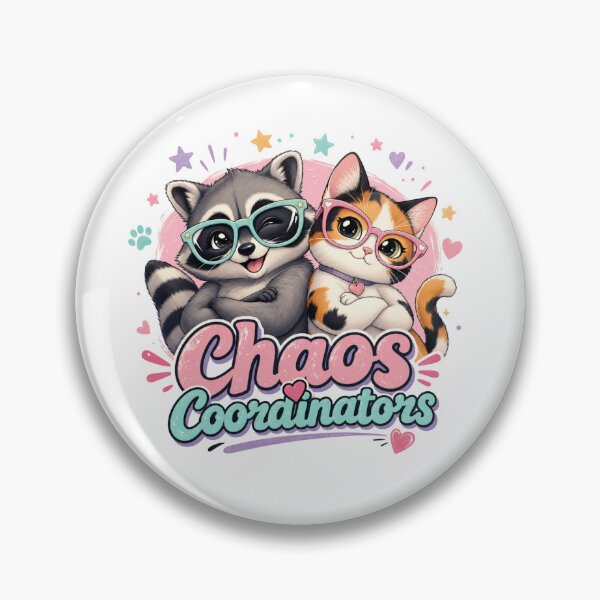 Item preview, Chaos Coordinators Raccoon & Cat Kawaii Duo Sticker designed and sold by Ashley critters.