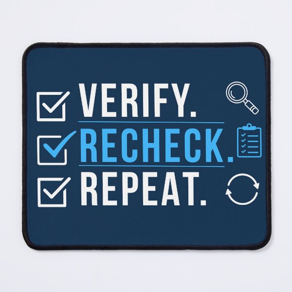 Item preview, Verify. Recheck. Repeat. | Funny CPA Auditor Accounting Design designed and sold by FCA SIR MERCH .