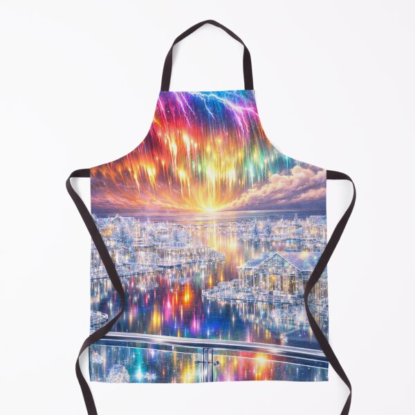 Item preview, Balcony View in Rainbow City Before the Storm | Fantasy Glass City Art Print designed and sold by YourForKor.