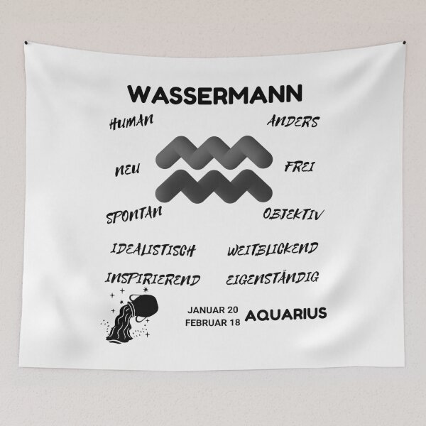 Item preview, Aquarius Zodiac Sign Astrology Symbol Wassermann Horoscope - DE (Light Version) designed and sold by ZODIARA.