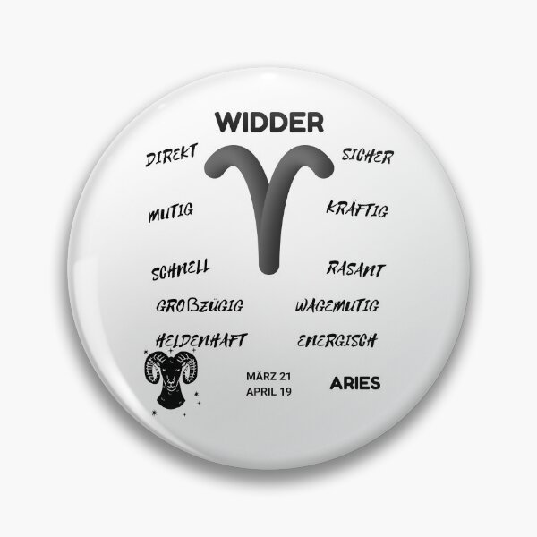 Item preview, Aries Zodiac Sign Astrology Symbol Widder Horoscope - DE (Light Version) designed and sold by ZODIARA.