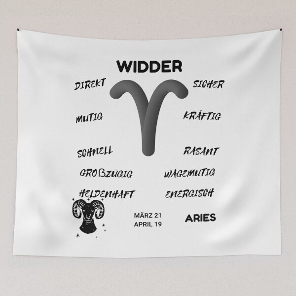 Item preview, Aries Zodiac Sign Astrology Symbol Widder Horoscope - DE (Light Version) designed and sold by ZODIARA.