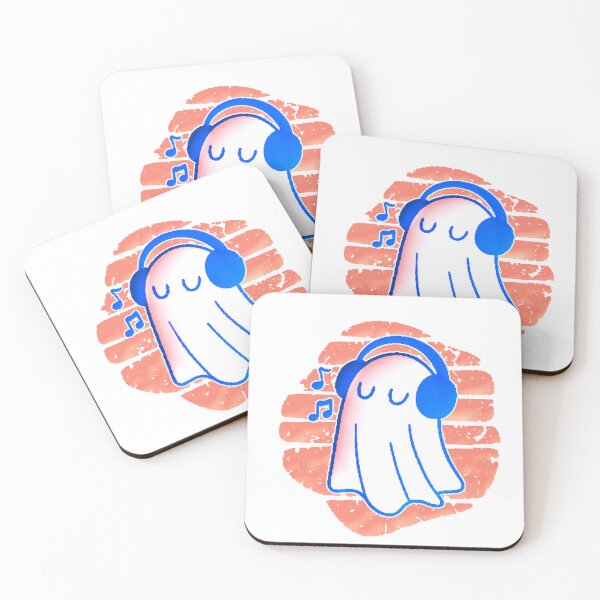Item preview, Kawaii Ghost Music Headphones Ghost Retro designed and sold by AstronautMerch.