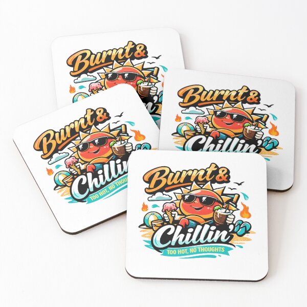 Item preview, Burnt & Chillin’ – Funny Summer Cartoon Beach Vibes designed and sold by AstraDrip Studio.