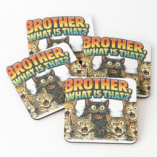 Item preview, Brother What Is That Funny Shocked Cats Meme Sticker designed and sold by irfanshikh.