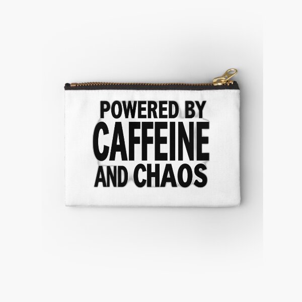 Item preview, Powered by Caffeine and Chaos - Funny Coffee Lover Typography Design designed and sold by Hari Arts.