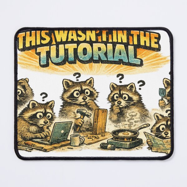 Item preview, This Wasn't In The Tutorial Funny Raccoon Meme Sticker designed and sold by irfanshikh.