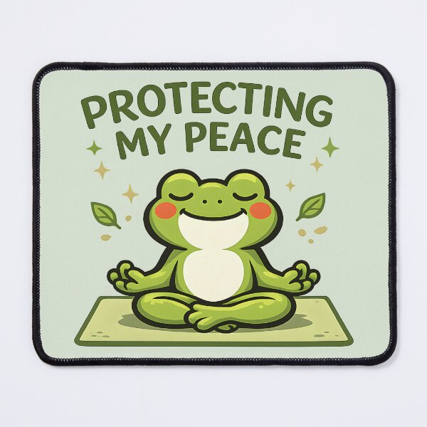 Item preview, Mindful Yoga Frog Self Care Wellness Illustration, Relaxed Frog in Lotus Pose Mindfulness Graphic designed and sold by Artistry in Motion by MADsrecreation.