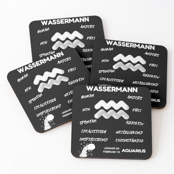 Item preview, Aquarius Zodiac Sign Astrology Symbol Wassermann Horoscope - DE (Dark Version) designed and sold by ZODIARA.