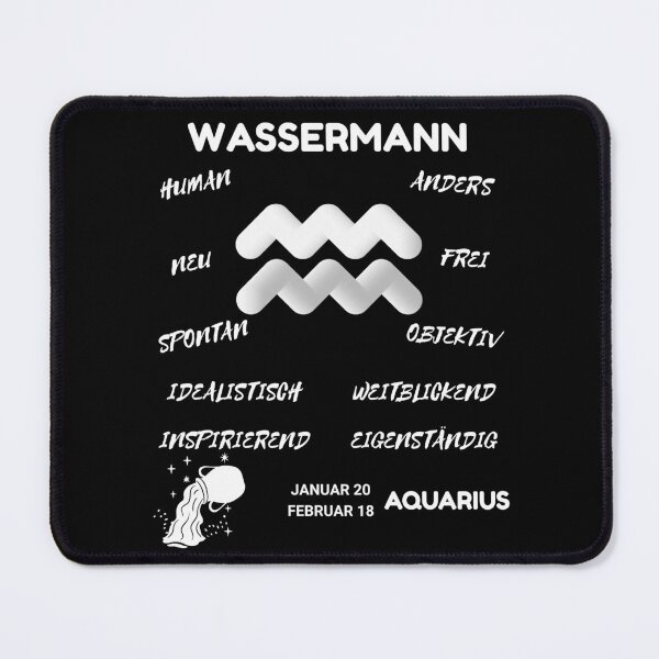 Item preview, Aquarius Zodiac Sign Astrology Symbol Wassermann Horoscope - DE (Dark Version) designed and sold by ZODIARA.