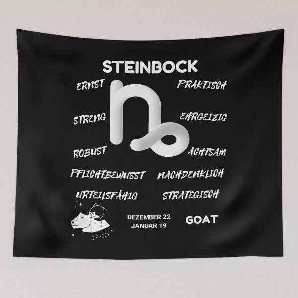 Artikelvorschau, Steinbock Sternzeichen Astrologie Symbol Capricorn Horoskop (Dark Version) entworfen und verkauft von ZODIARA.