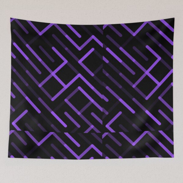 Item preview, Neon Purple Cyber Labyrinth Geometric Abstract Pattern designed and sold by creativerooney.