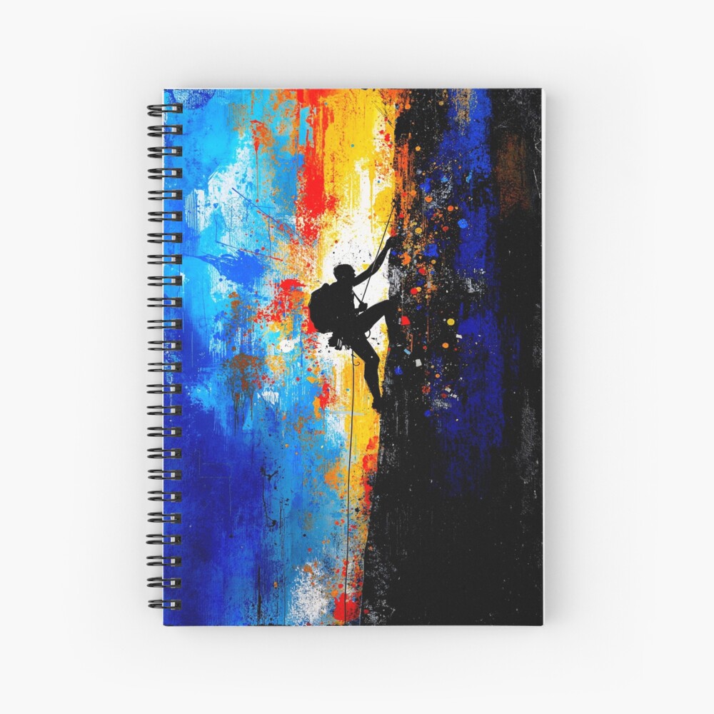Abstract Rock Climber Ascent: One Design, On Everything — Spiral Notebook