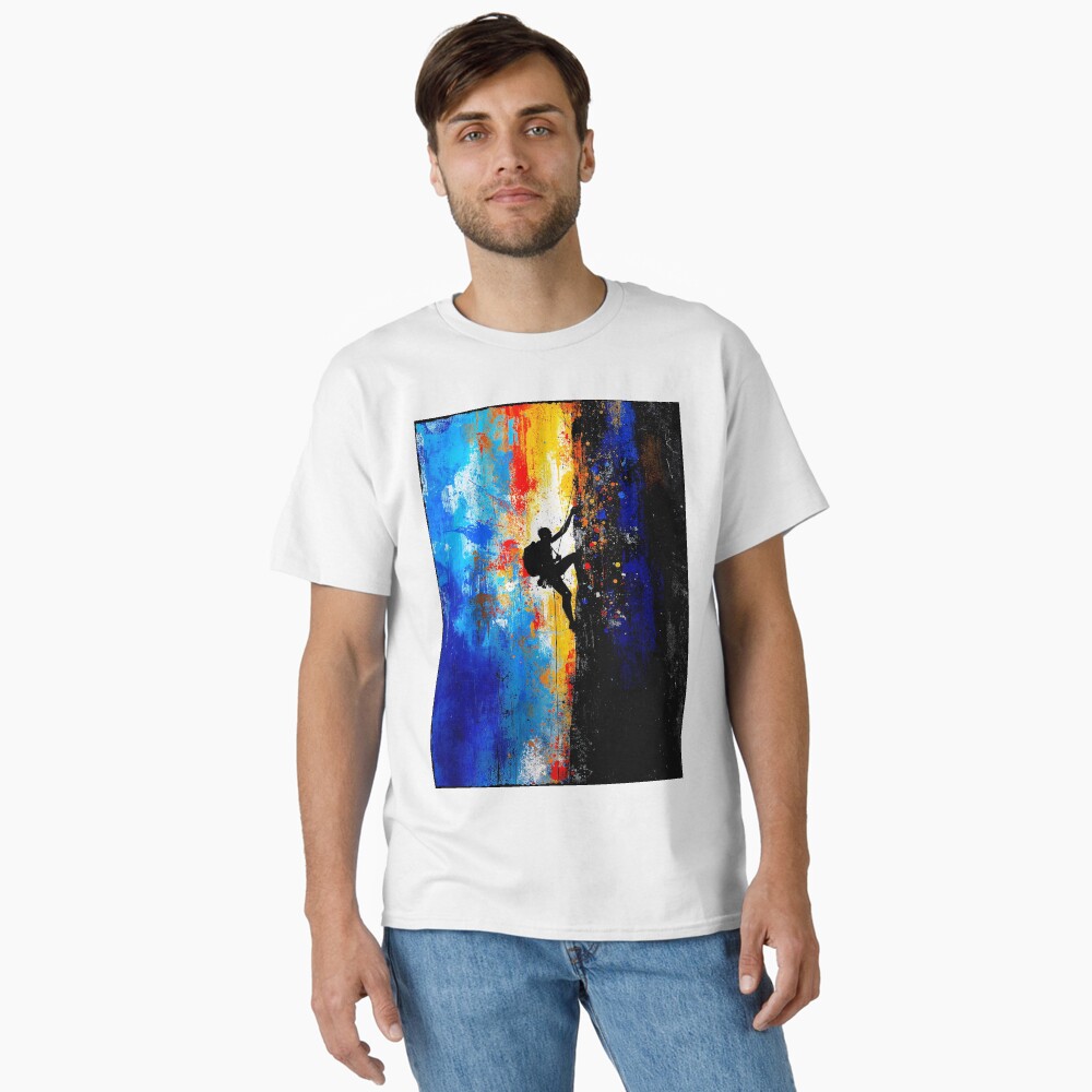 Abstract Rock Climber Ascent: One Design, On Everything — Classic T-Shirt